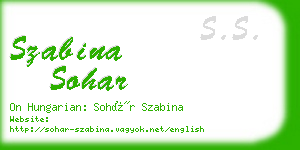 szabina sohar business card